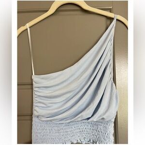 Urban Outfitters Blue One Shoulder Cropped Tank